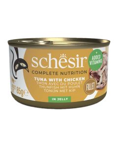 Schesir Cat Τόνος & Φιλετάκια Κοτόπουλου σε Ζελέ 85gr 