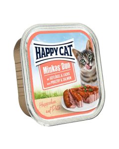 Happy Cat Duo Πατέ Πουλερικά & Σολομός 100gr