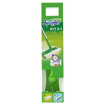 Swiffer Σκούπα με 8 Ανταλλακτικά Πανάκια + 3 Βρεγμένα Πανάκια